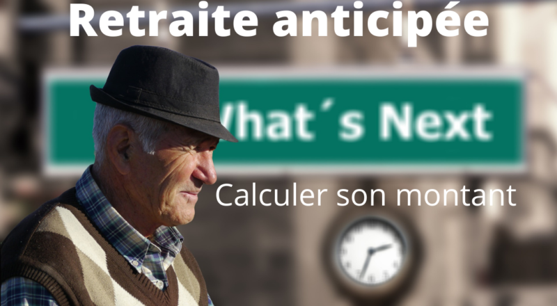 image d'un vieil homme avec le texte retraite anticipée : Calculer le montant