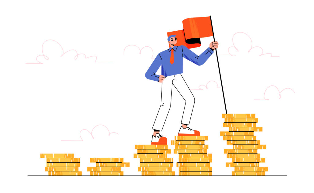 Homme accomplissant ses objectifs grâce à l'investissement